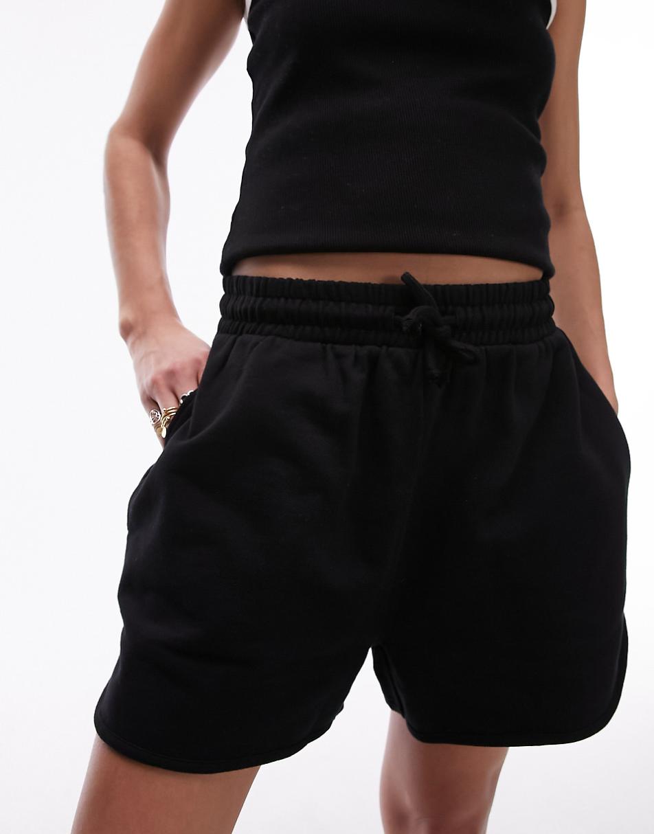 Topshop sweat shorts in black