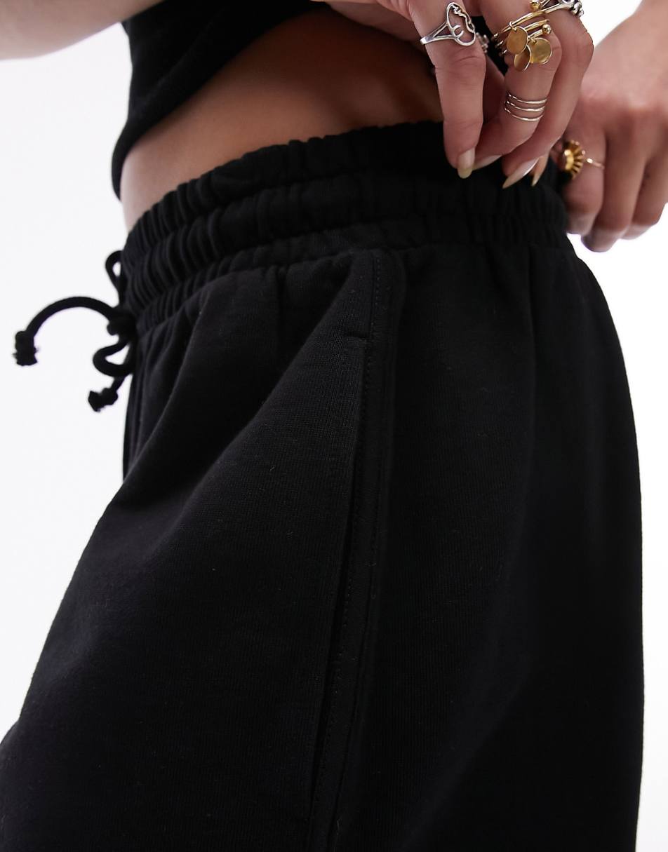 Topshop sweat shorts in black