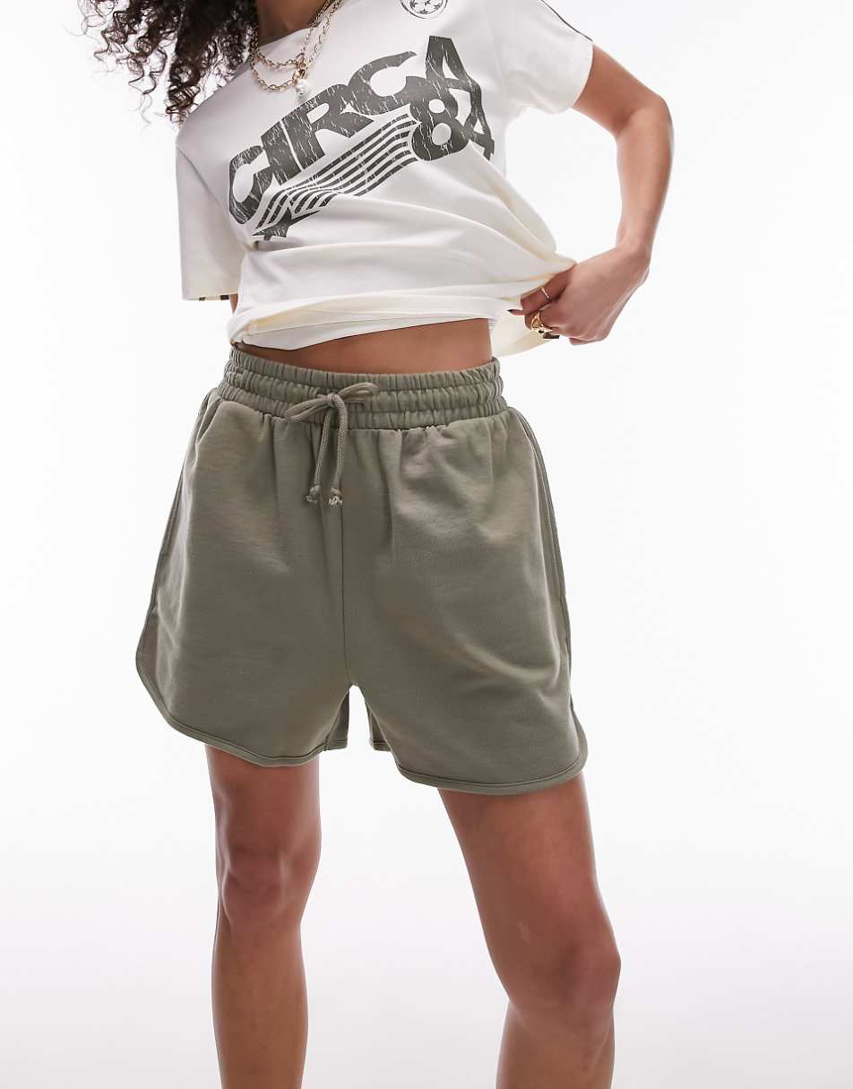 Topshop jogging short in khaki