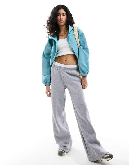 ASOS DESIGN cropped hooded rain jacket in blue