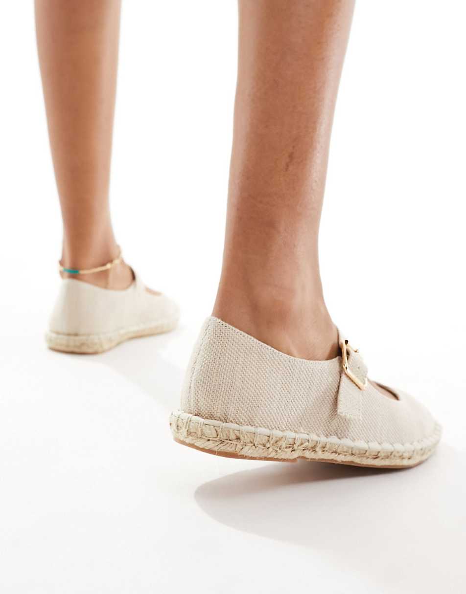 ASOS DESIGN Juliette Mary Jane espadrilles in natural