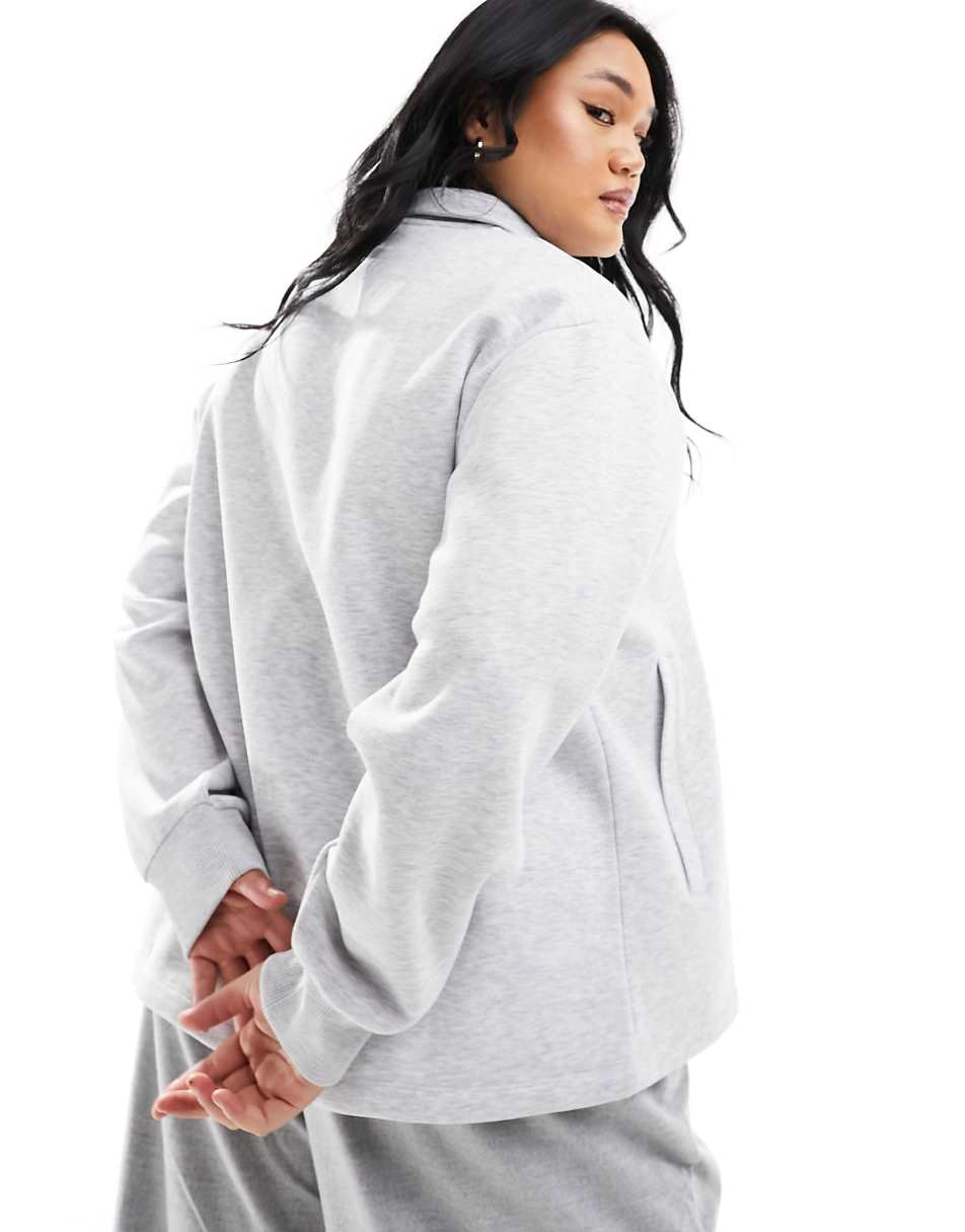 ASOS DESIGN Curve high neck zip up sweatshirt in gray