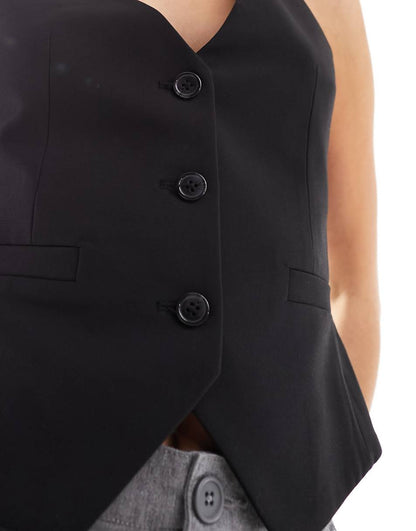 ASOS DESIGN Tall tailored vest in black