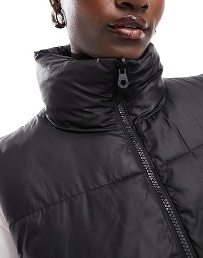 ONLY cropped high neck vest in black