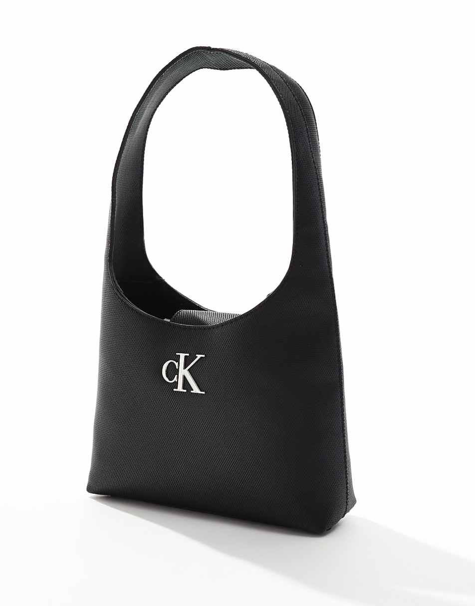 Calvin Klein Jeans minimal monogram shoulder bag in black