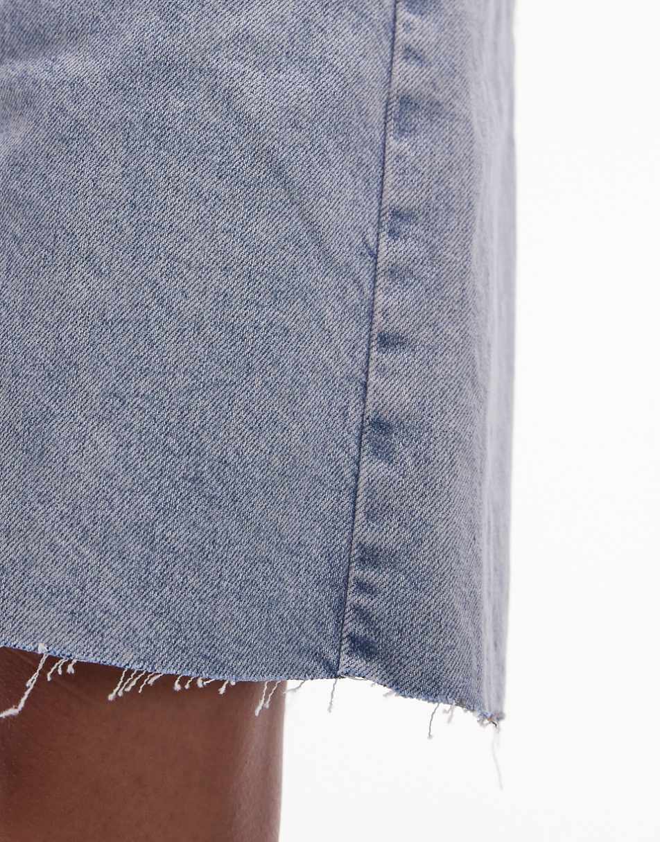 Topshop denim Loose fit jorts in bleach