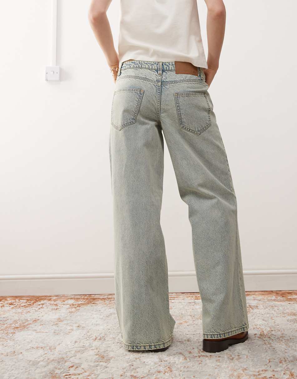 Reclaimed Vintage '88 wide leg jean in 90s bleach wash