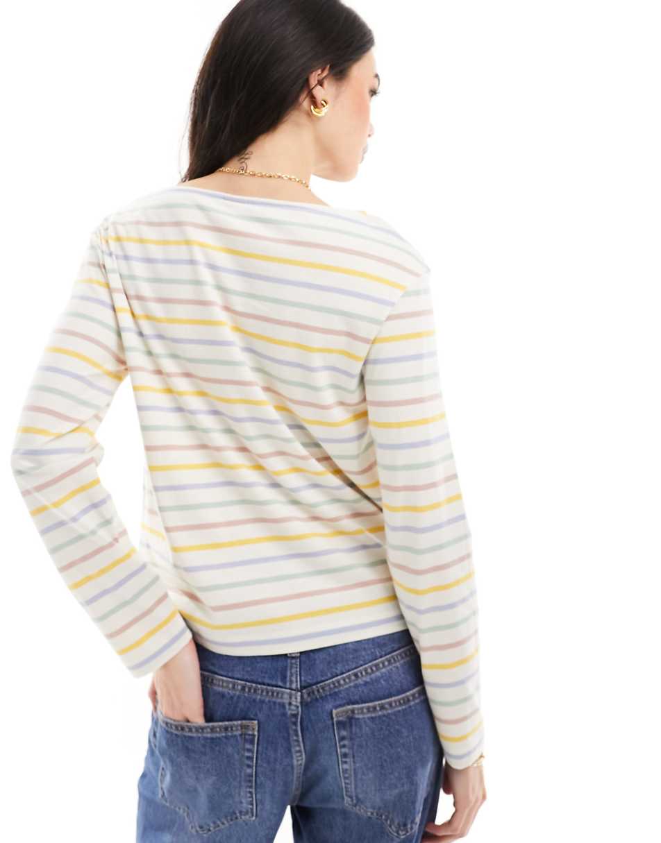 & Other Stories long sleeve top in multi color stripes