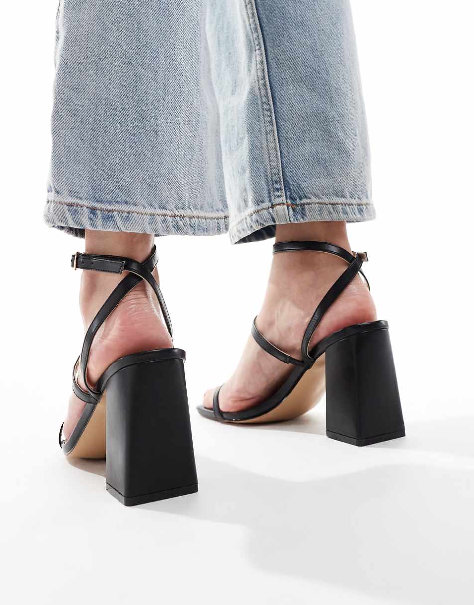 RAID Blink block heeled sandals in black