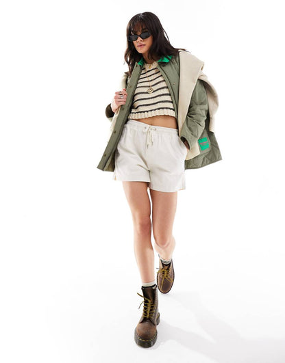 Barbour x ASOS Kaz quilted jacket in dusty olive