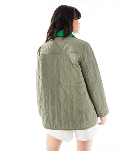 Barbour x ASOS Kaz quilted jacket in dusty olive
