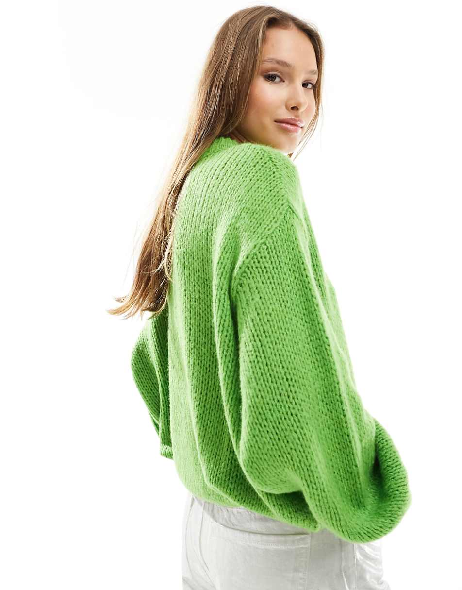 ASOS DESIGN loose knit sweater in green