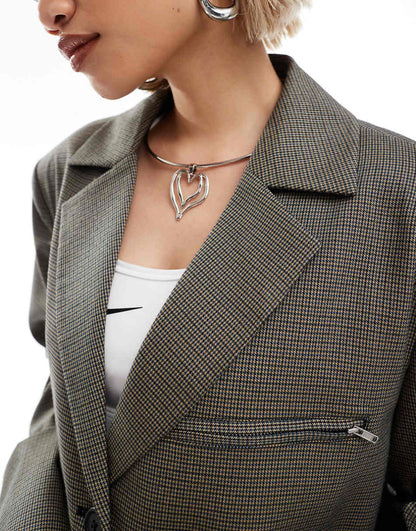 COLLUSION Unisex oversized blazer in plaid - part of a set