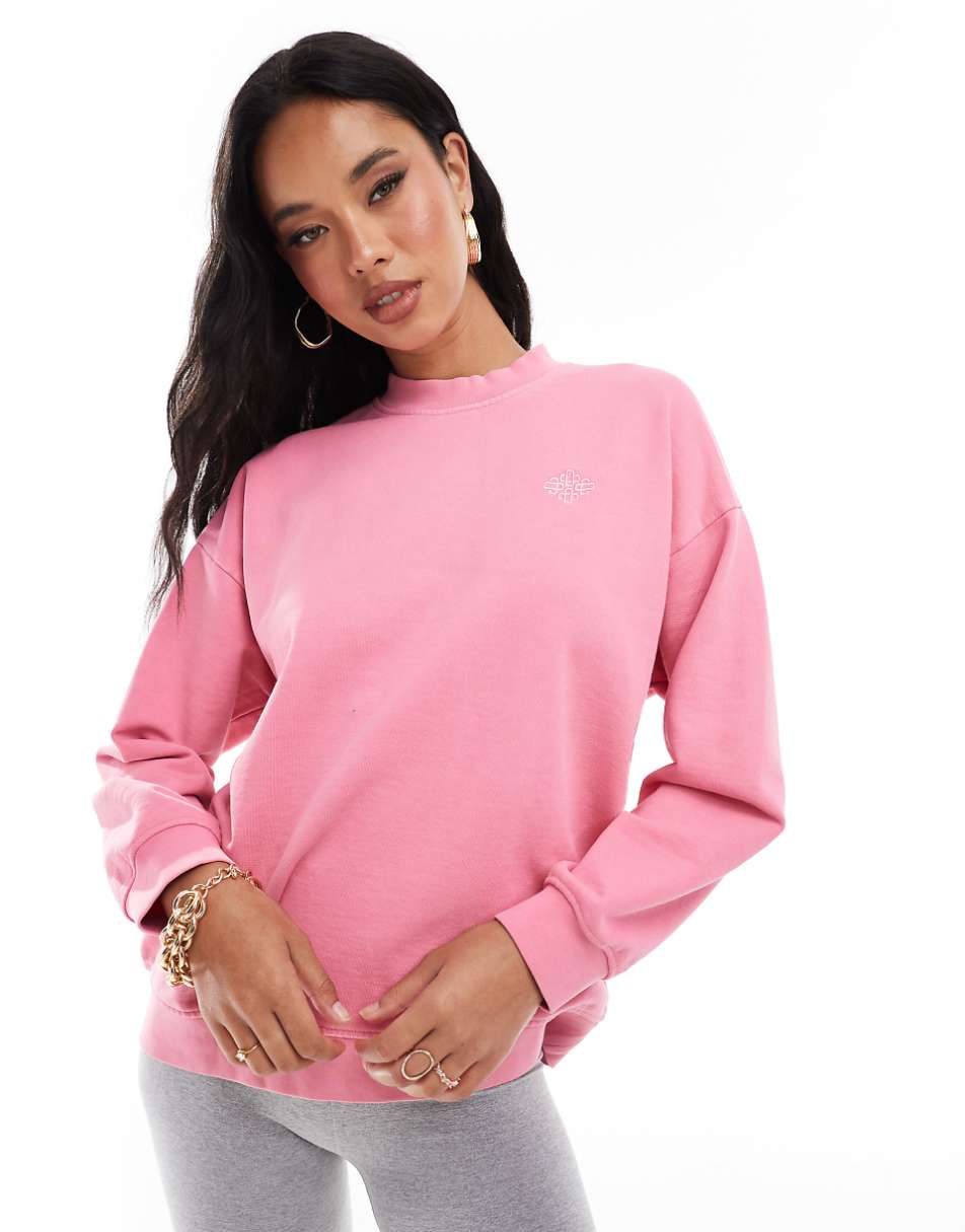 The Couture Club washed emblem sweatshirt in pink - part of a set