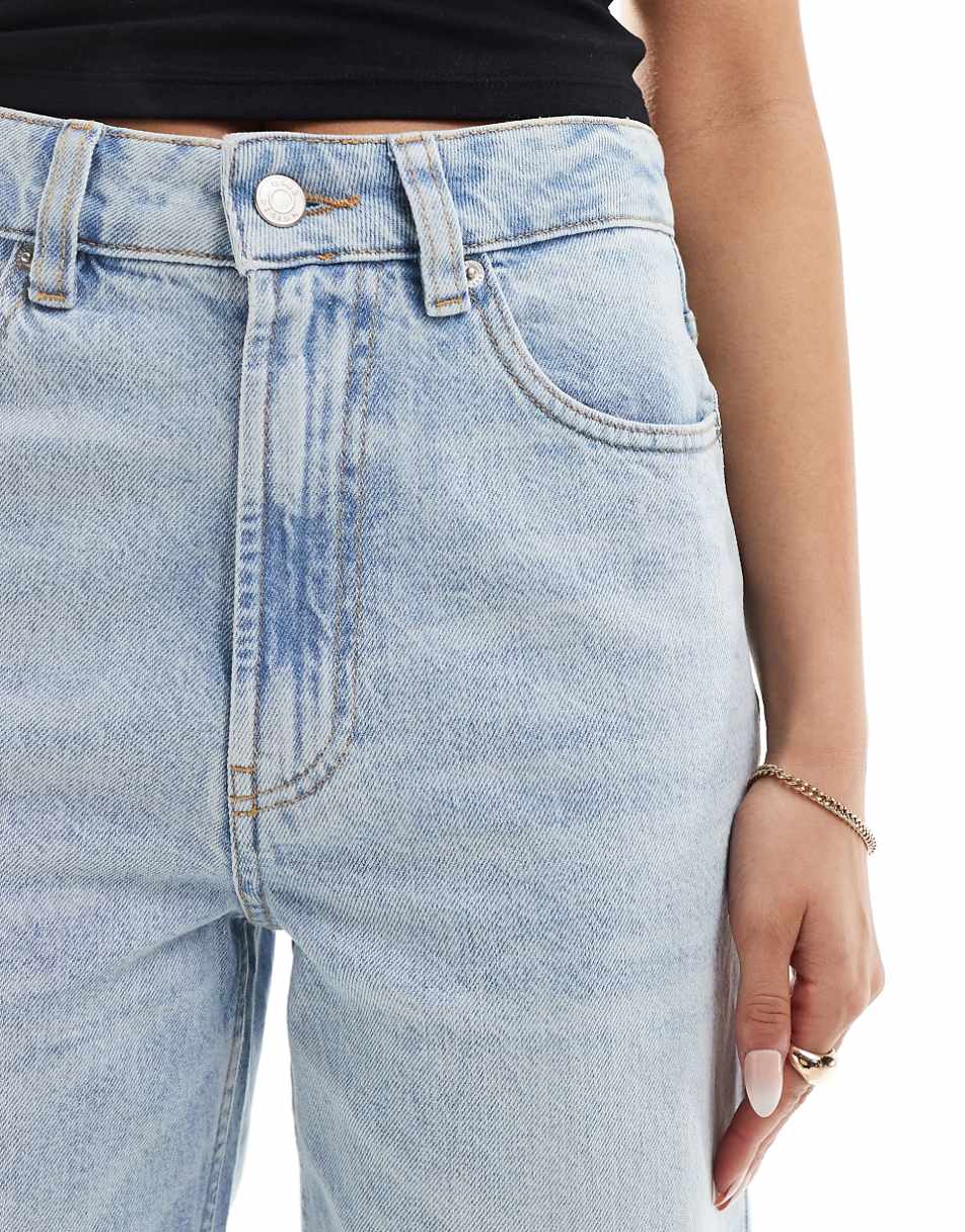 ASOS DESIGN cropped wide leg jean in bleach wash