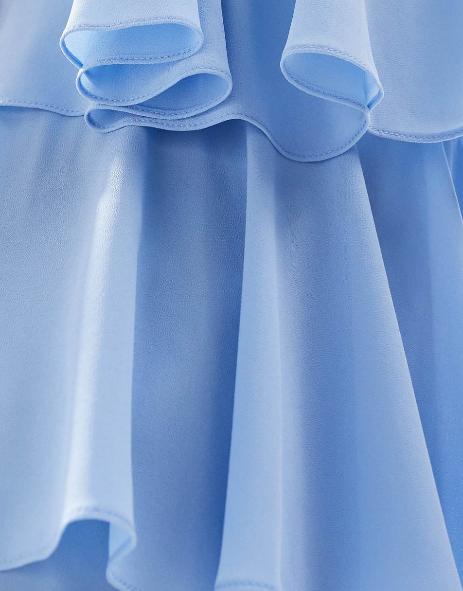 TFNC Bridesmaids Maternity chiffon tiered maxi dress in powder blue