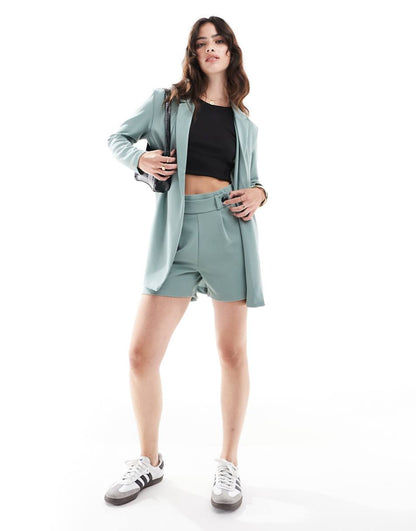 JDY relaxed blazer in teal - part of a set