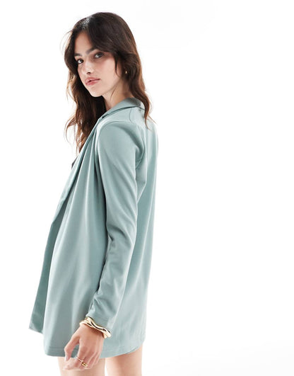JDY relaxed blazer in teal - part of a set