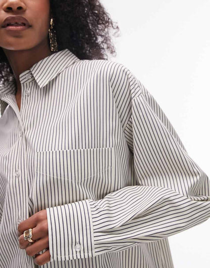 Topshop striped shirt in multi - part of a set