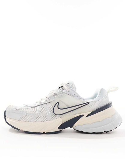 Nike V2K Run sneakers in white and navy