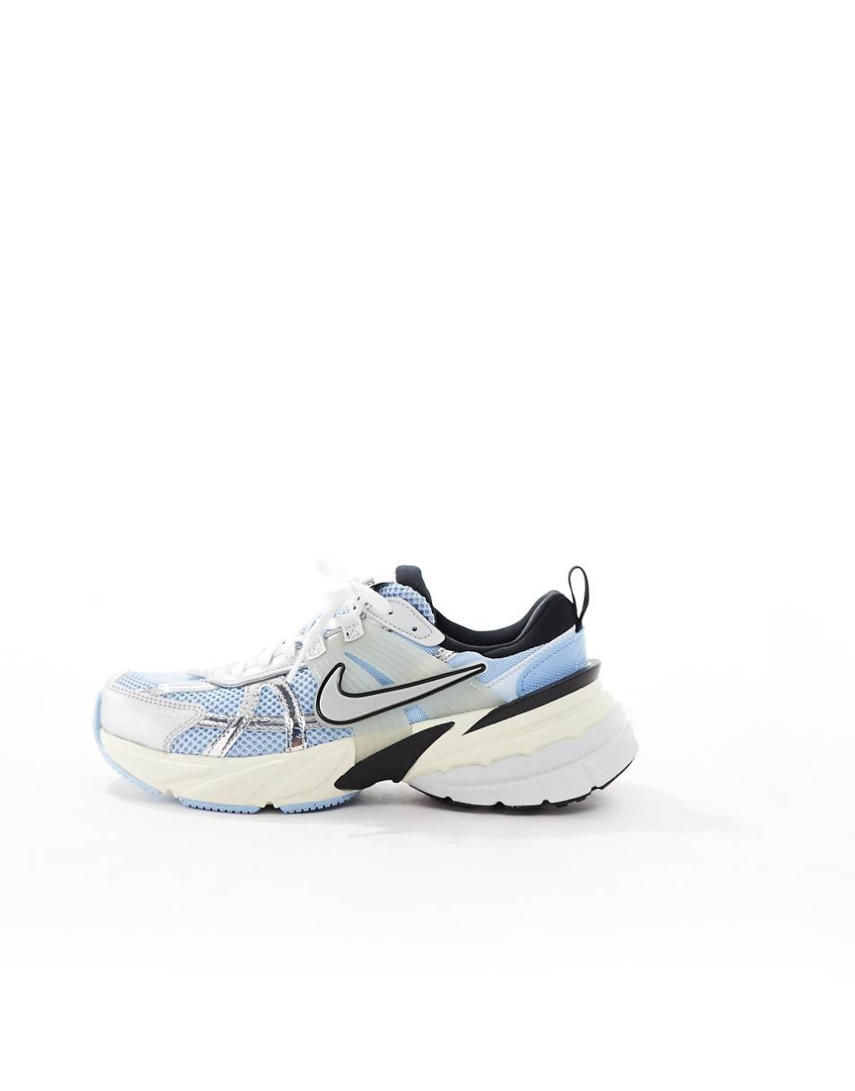Nike V2K Run sneakers in blue and silver