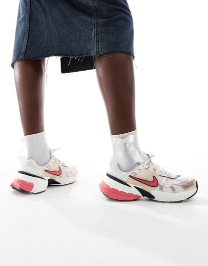 Nike V2K Run sneakers in pink and silver