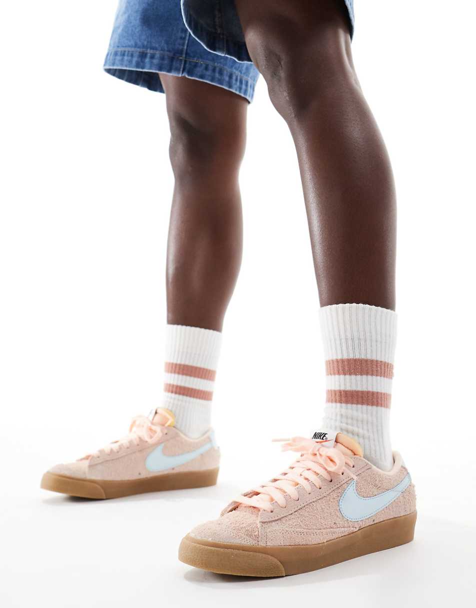 Nike Blazer Low '77 sneakers in pink and blue