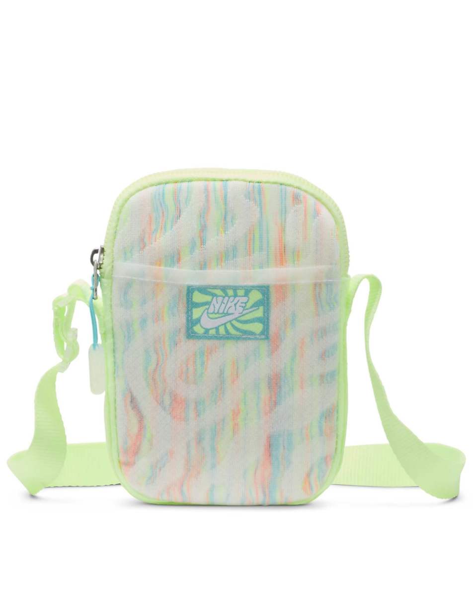 Nike Heritage flight bag in white and pink print