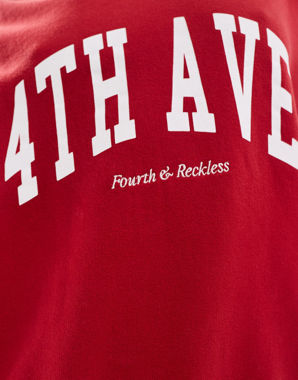 4th & Reckless Avenue lounge sweatshirt in cherry red