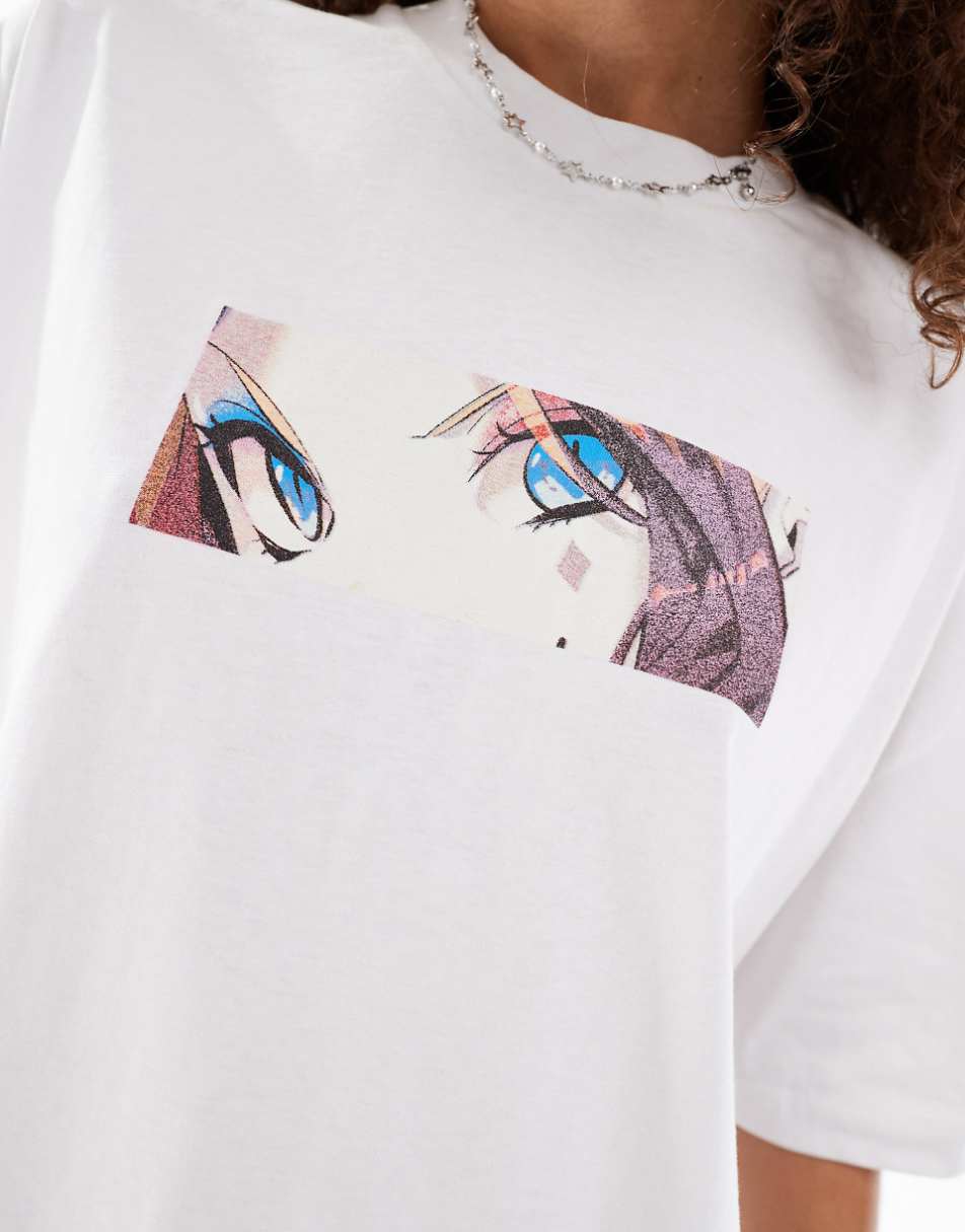 ASOS DESIGN unisex oversized t-shirt with Harley Quinn graphic prints in white