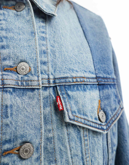 Levi's 90s crafted paneled denim trucker jacket in light blue