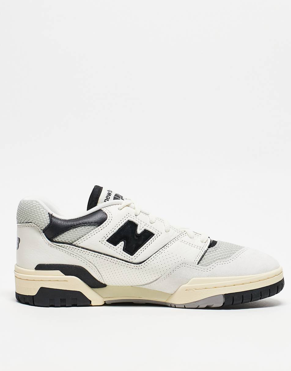 New Balance 550 sneakers in white with black and gray detail