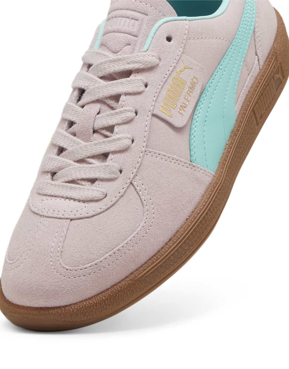 Puma Palermo sneakers with gum sole in pink and blue