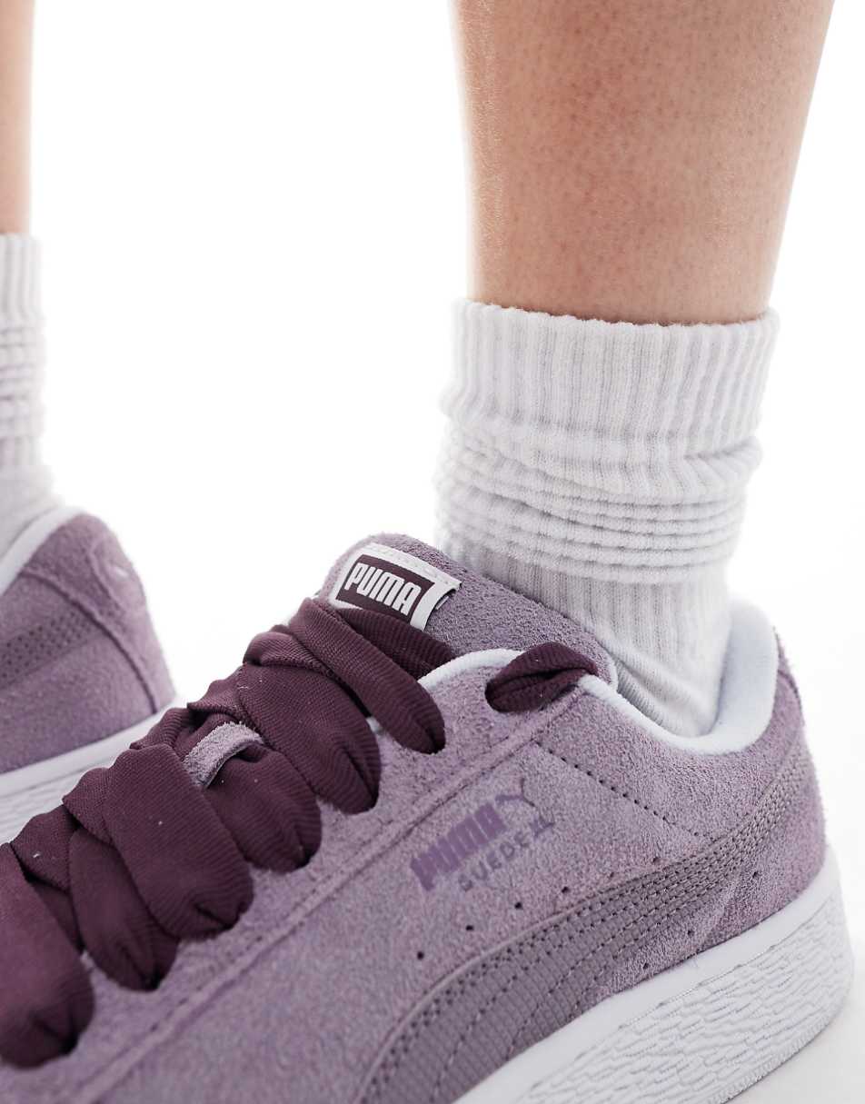 PUMA Suede XL sneakers in purple and white