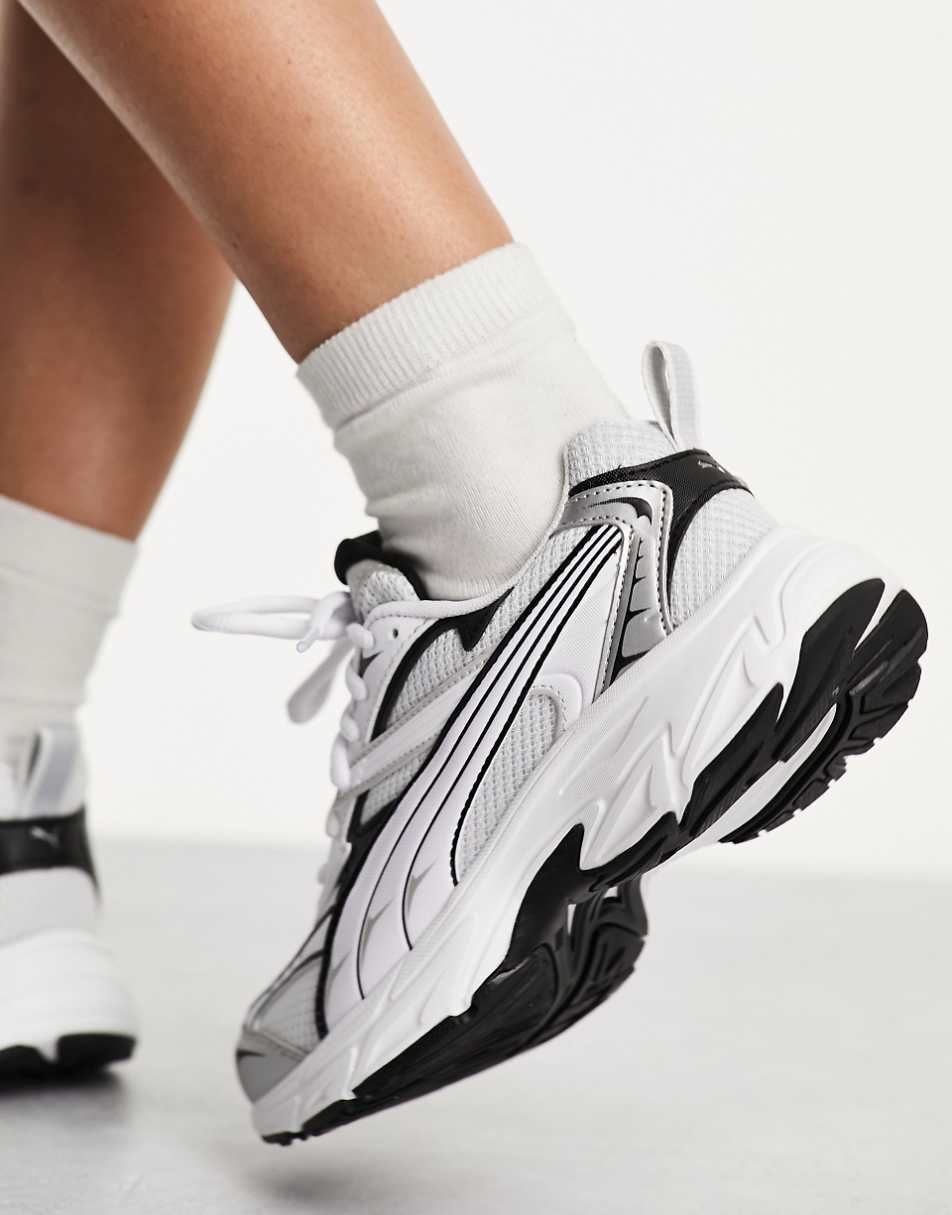 PUMA Morphic sneakers in white and silver