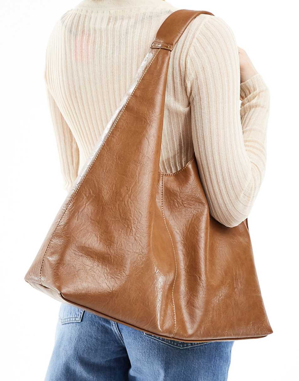 ASOS DESIGN large scoop tote bag in brown