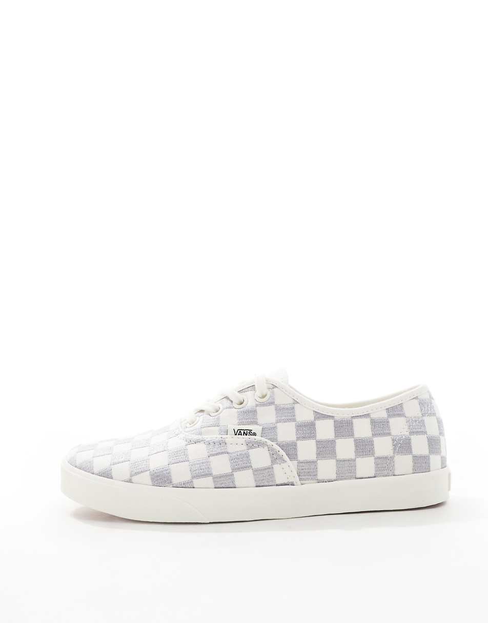 Vans Authentic Lowpro embroidered sneakers in gray checkerboard print