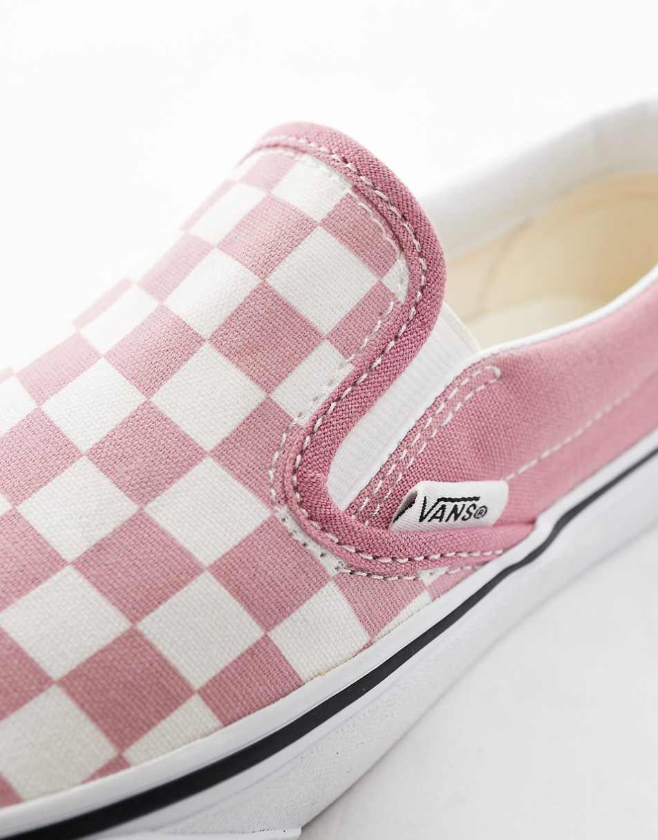 Vans Classic Slip-On sneakers in pink checkerboard print