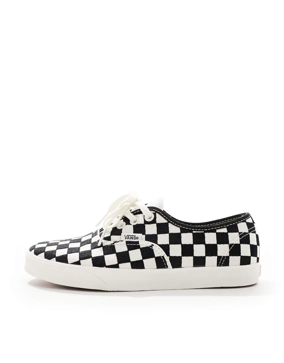 Vans Authentic Lowpro embroidered sneakers in black checkerboard print