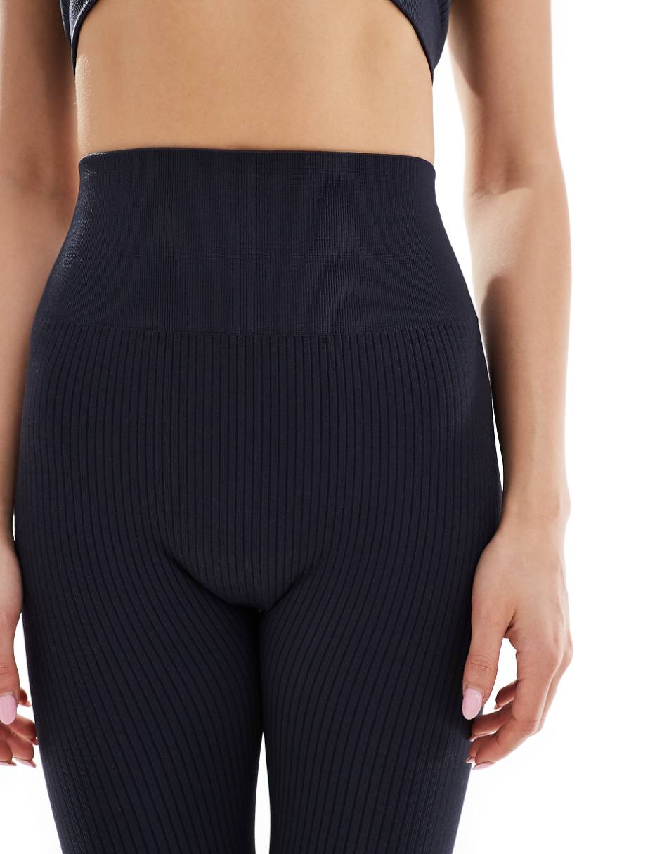 ASOS 4505 Icon seamless ribbed gym leggings in navy