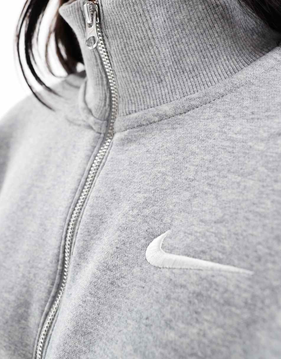 Nike Phoenix Fleece half zip sweatshirt in gray