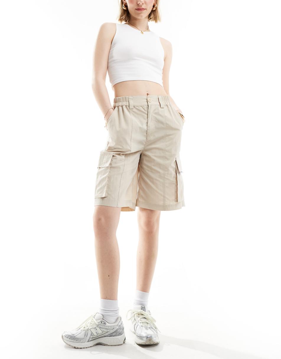 Sixth June longer length cargo shorts in beige