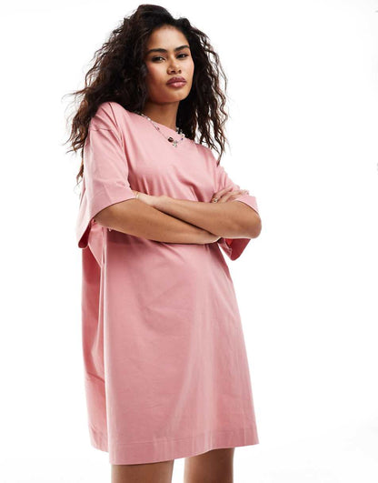 COLLUSION mini T-shirt dress in pink