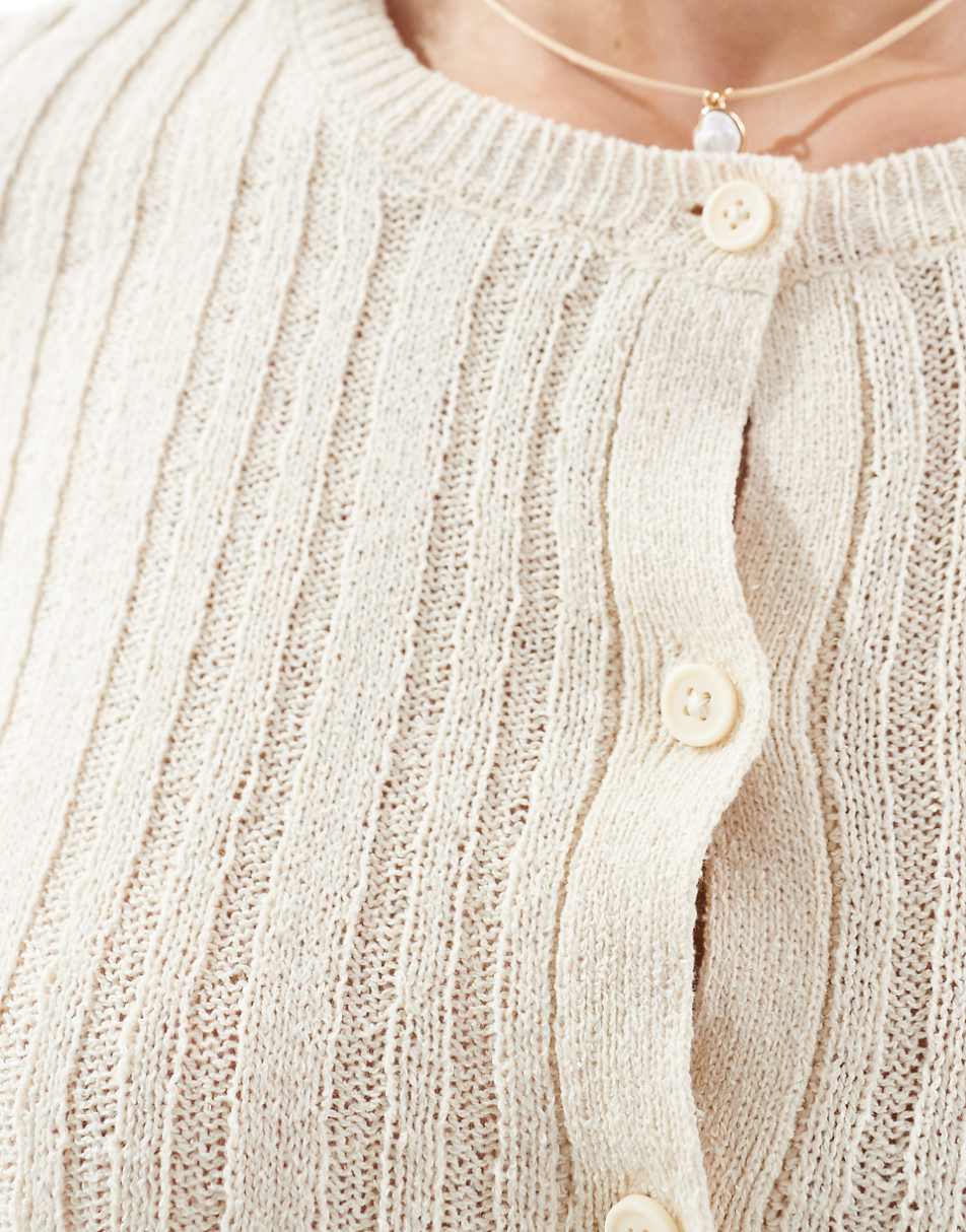 ASOS DESIGN button through cardigan in textured yarn