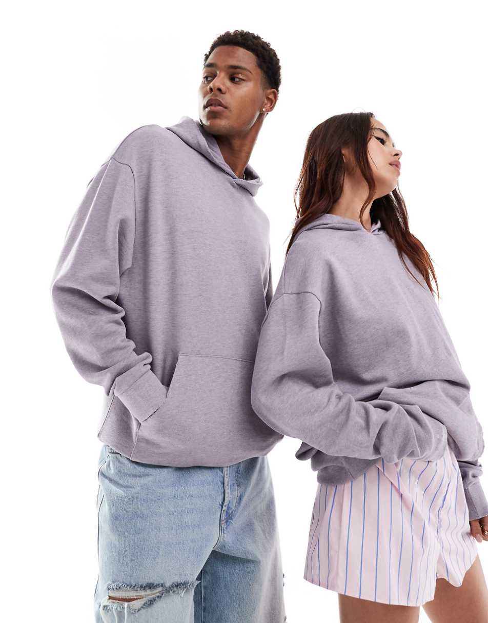 ASOS DESIGN unisex oversized hoodie in washed lilac - part of a set