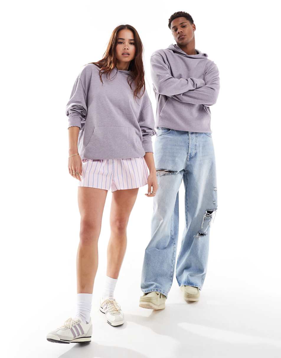 ASOS DESIGN unisex oversized hoodie in washed lilac - part of a set