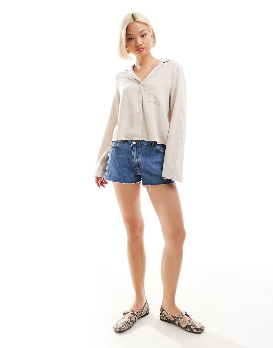 Weekday Trust linen mix blouse in off-white