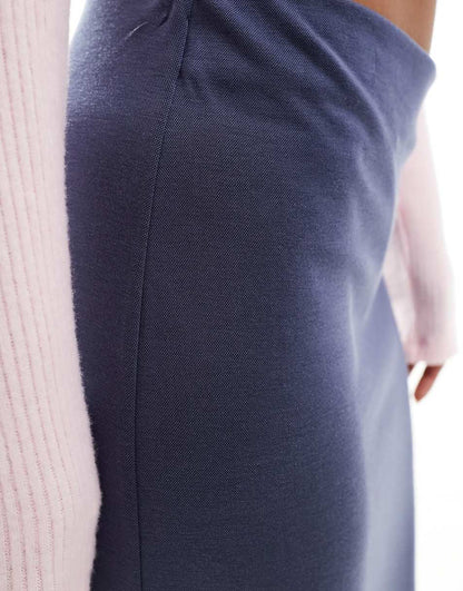 Monki super soft maxi skirt in navy
