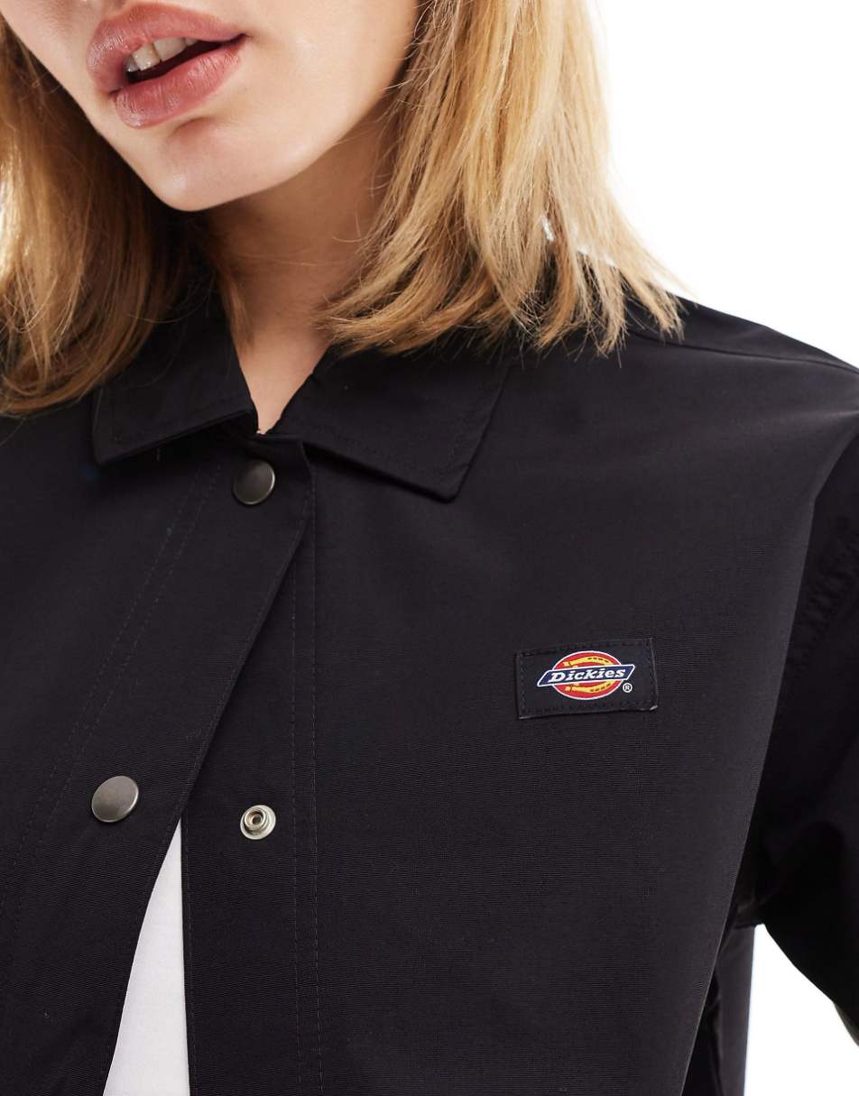 Dickies oakport cropped coach jacket in black