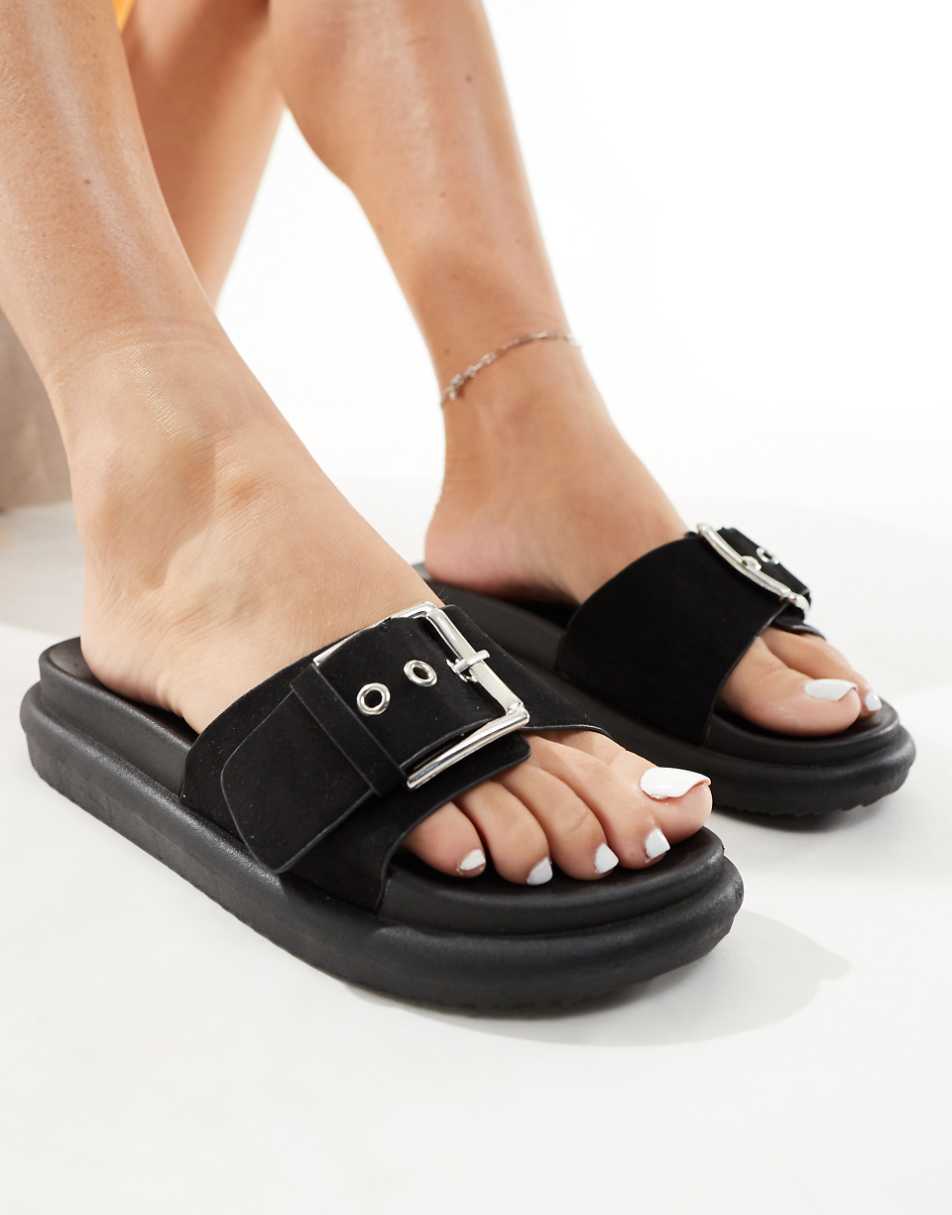 Yours buckle sandals in black